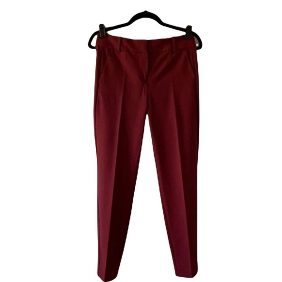 J. Crew Skimmer Ankle Pants Maroon  2 - Picture 3 of 3